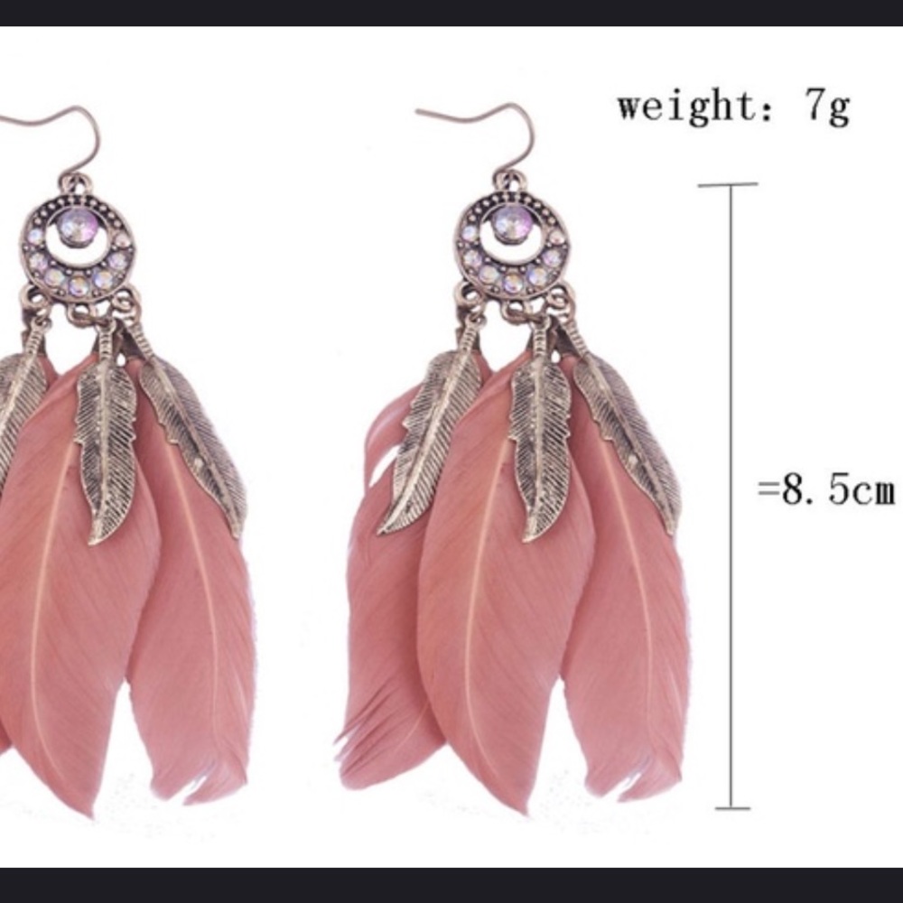 Pearl feather earrings